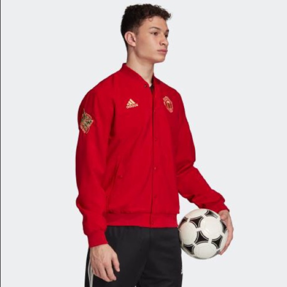 Adidas MANCHESTER UNITED CNY Bomber JACKET Red BN - Picture 2 of 11